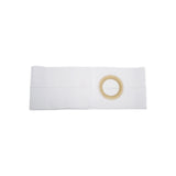 White ostomy belt with round opening for medical support and stoma care