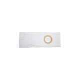 Medical ostomy belt with circular opening on white background, home health care supply