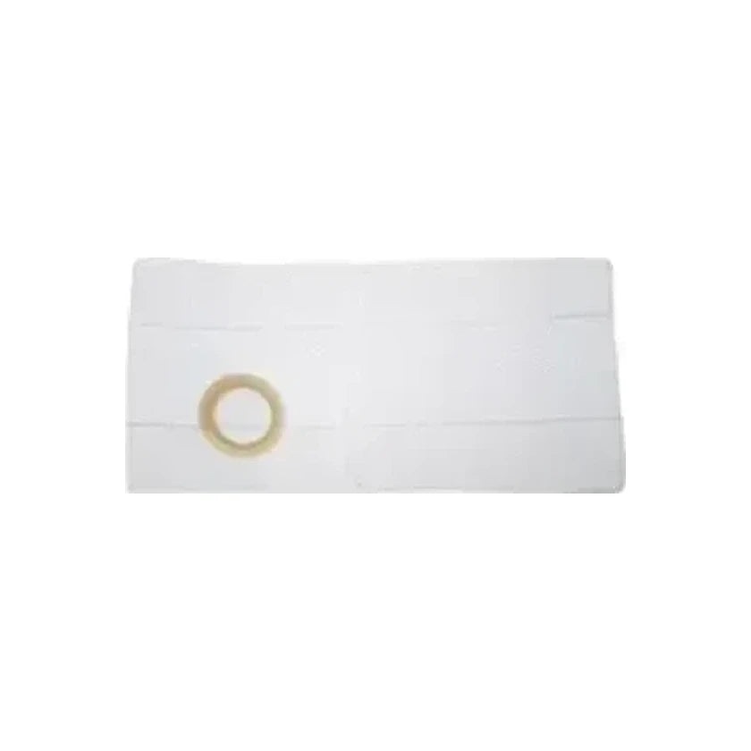 White medical pouch with circular opening for ostomy care on white background