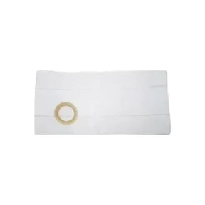 White medical pouch with circular opening for ostomy care on white background