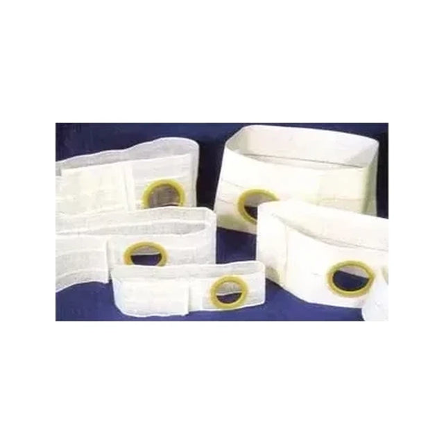 Assorted ostomy hernia support belts with circular openings for pouch attachment