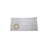White ostomy support belt with circular stoma opening, medical accessory for support