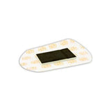 Adhesive wound dressing pad with central black absorbent area for medical use