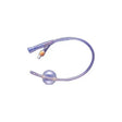 Medical Foley catheter with silicone balloon for urinary drainage, isolated on white background