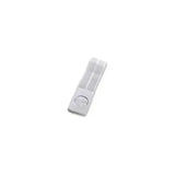 Adjustable gray ostomy support belt with circular opening on white background