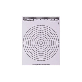 Medical wound measurement card with concentric circles and ruler for lesion sizing