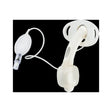 Adult tracheostomy tube with adjustable neck flange and cuff, medical device on black background