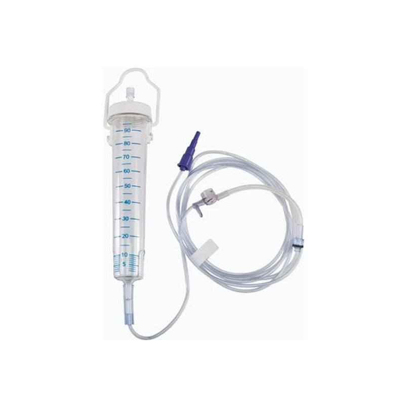 IV infusion set with graduated chamber and clear tubing for medical fluid administration