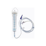 IV infusion set with graduated chamber and clear tubing for medical fluid administration