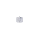 Rectangular ostomy barrier with round opening, Microskin text visible, white background