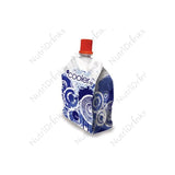 Cooler 15 nutrition drink pouch with blue abstract design and orange cap