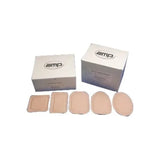assorted hydrocolloid wound dressings and packaging on white background