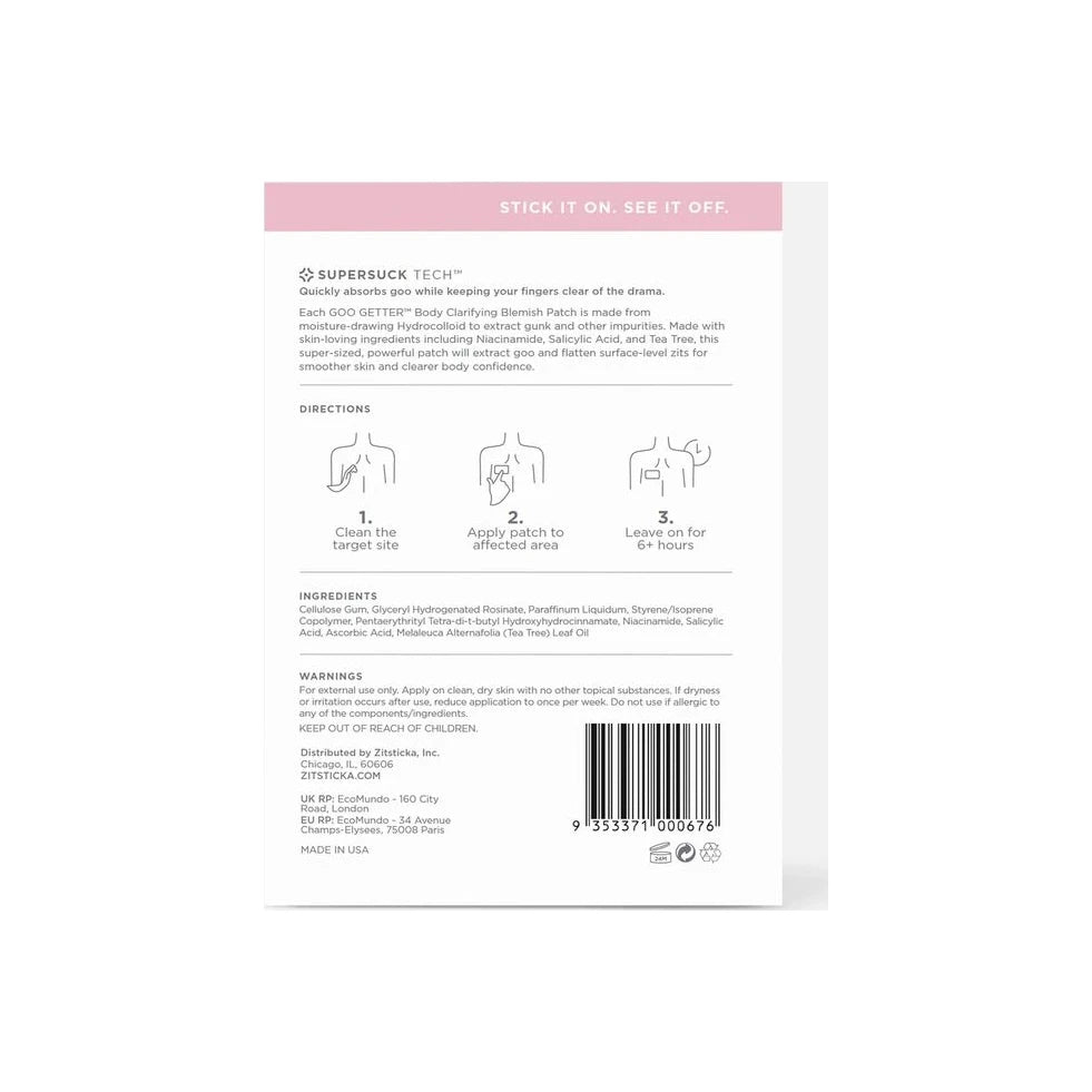 Zitsticka Goo Getter Body Patches, 9 Ct