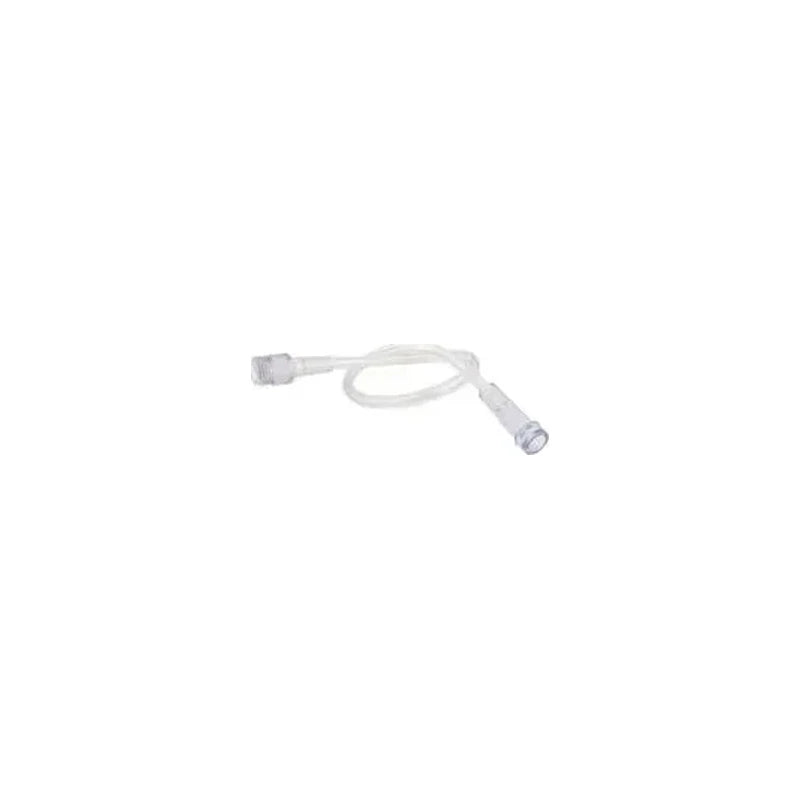 Clear oxygen supply tubing for respiratory therapy and medical use on white background