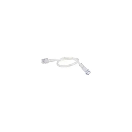 Clear oxygen supply tubing for respiratory therapy and medical use on white background