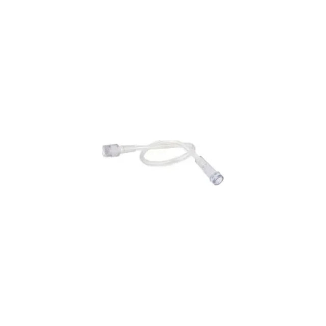 Clear oxygen supply tubing for respiratory therapy and medical use on white background