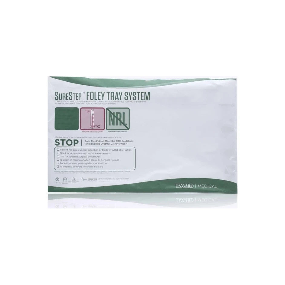 SureStep Foley tray system sterile medical catheter kit packaging with Bard Medical branding
