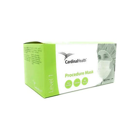 Box of Cardinal Health Level 1 procedure masks with ear loops for medical use