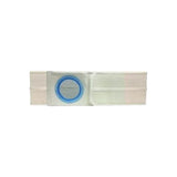 Adjustable medical support belt with blue circular opening, ostomy or hernia aid