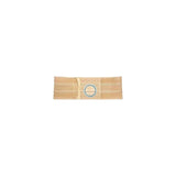 Beige medical support belt with circular opening, ostomy hernia support garment