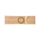 Beige ostomy hernia support belt with circular opening for medical use