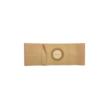 Beige ostomy belt with circular opening for medical appliance support