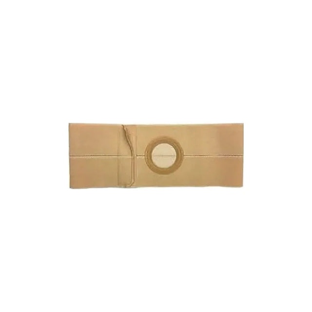 Beige ostomy belt with circular opening for medical appliance support