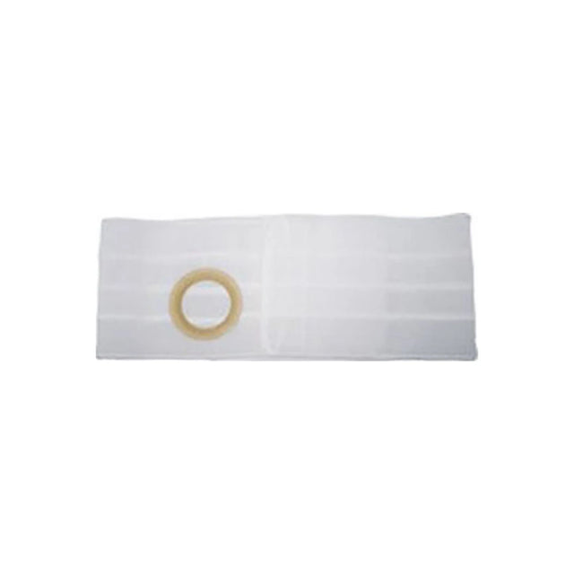 Ostomy belt with circular opening, medical supply for stoma support, on white background