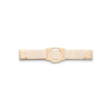 Beige medical support belt with central circular opening for ostomy care