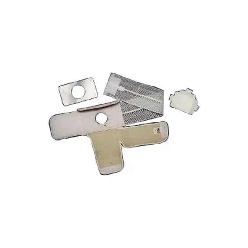 Medical adhesive patches and wafers for ostomy or wound care on white background