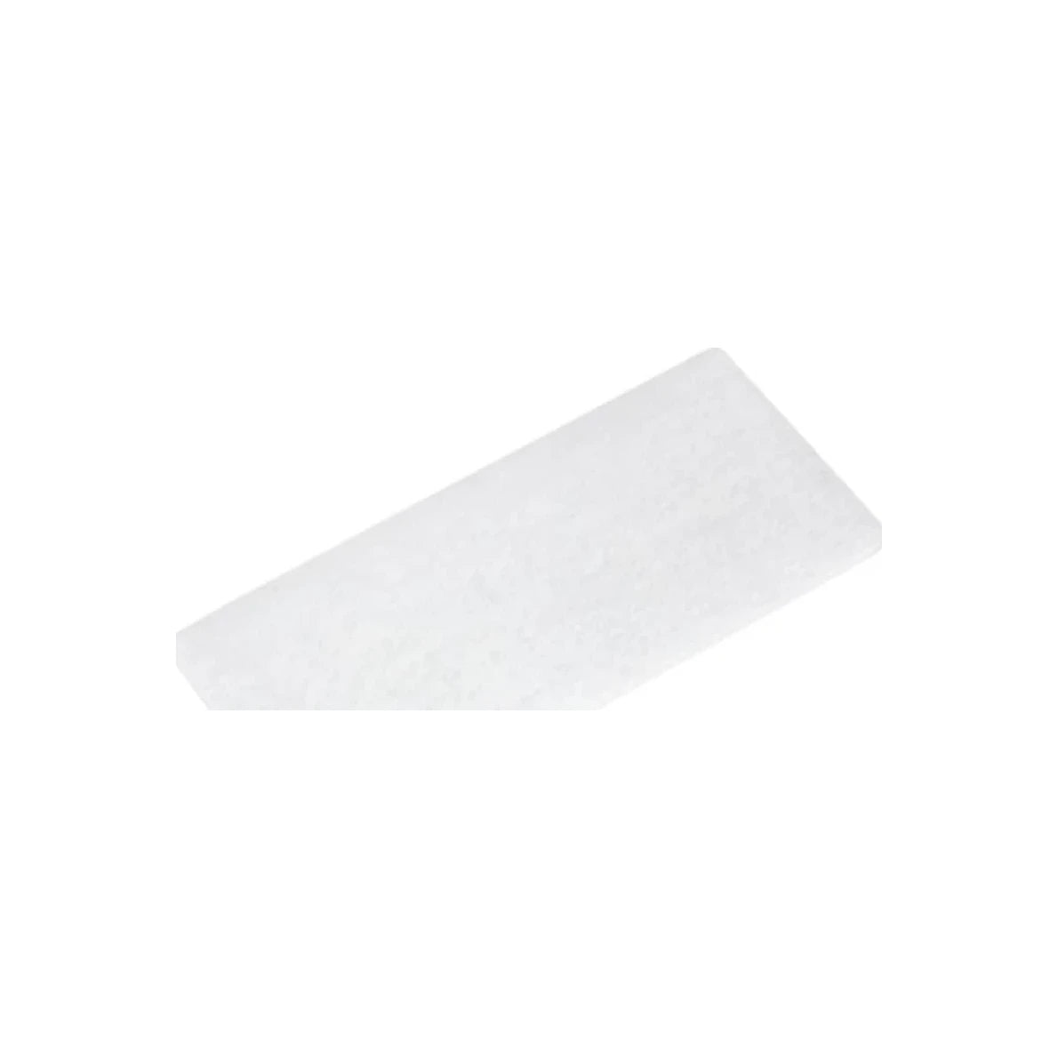 Rectangular white replacement filter pad for medical respiratory equipment