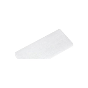 Rectangular white replacement filter pad for medical respiratory equipment