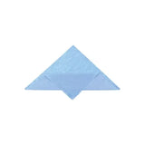 Sterile blue medical drape with triangular fold on white background