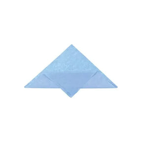 Sterile blue medical drape with triangular fold on white background