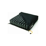 Black air cell wheelchair cushion with a removable cover for pressure relief