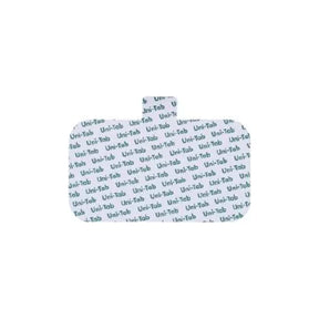 Rectangular medical adhesive electrode pad with Uni-Tab print for ECG monitoring