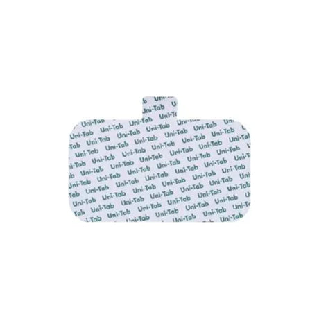 Rectangular medical adhesive electrode pad with Uni-Tab print for ECG monitoring