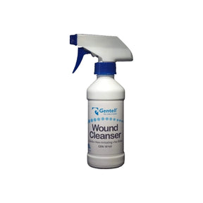 Gentell wound cleanser spray bottle for wound care and cleaning, white background