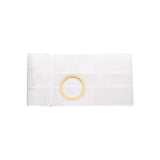 White ostomy hernia support belt with circular opening for stoma care