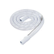 White heated CPAP hose tubing for respiratory therapy on a plain background
