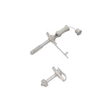 Clear medical gastrostomy tube kit for enteral feeding on white background