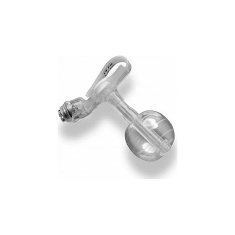 Clear gastrostomy feeding tube with balloon for enteral nutrition on white background