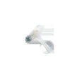 Low profile gastrostomy feeding tube, transparent medical device on white background