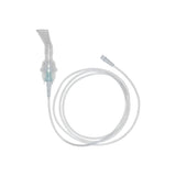 Nebulizer mouthpiece kit with tubing for respiratory therapy, isolated on white background