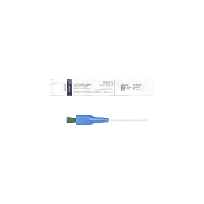 TruCath Oasis sterile hydrophilic intermittent catheter with blue handle and packaging