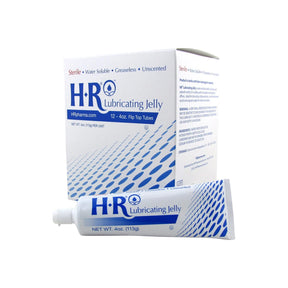HR lubricating jelly sterile 4 oz tube and box, unscented, water soluble medical supply
