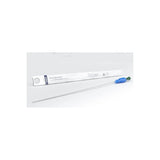 Single-use hydrophilic intermittent catheter with blue and green handle, sterile packaging