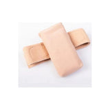Beige medical armband with padded cover for secure and comfortable device wear