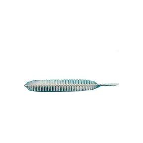 White and blue medical cleaning brush for tubes or catheters on a white background