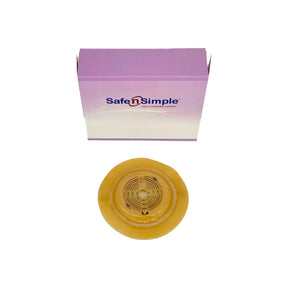 Ostomy barrier ring and Safe n Simple product box for ostomy care supplies